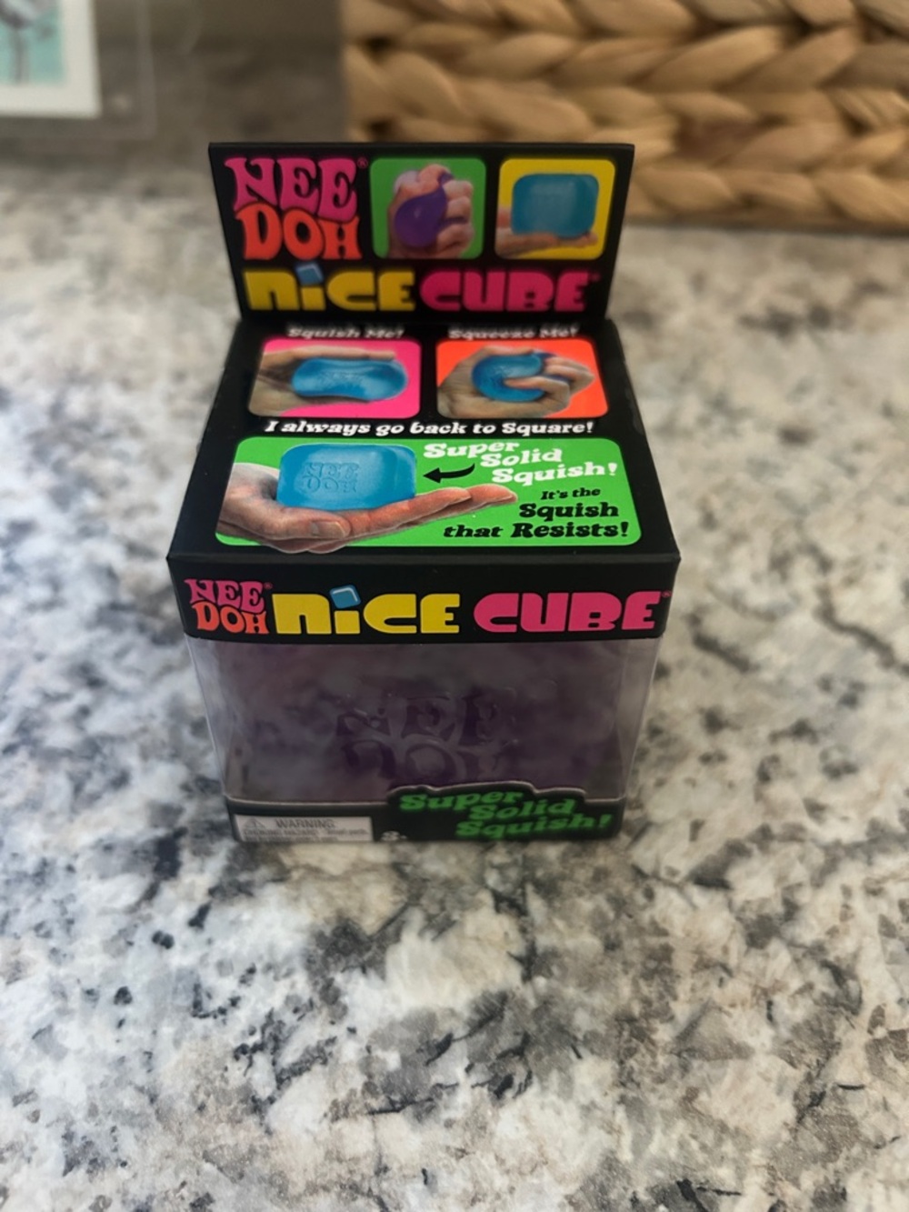 NeeDoh Nice Cube Purple Schylling Squishy Fidget Needoh Toy